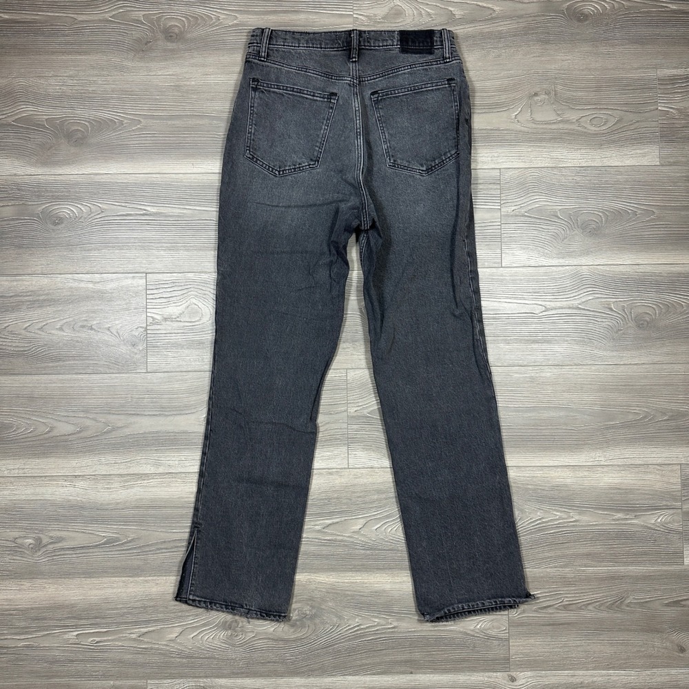Abercrombie 90s Straight Ultra High Rise Jeans w/ Split Hem- SIZE 30 Denim Black - Picture 3 of 4